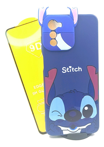 Case Stitch + Mica Cristal Para Motorola G22 / E32