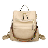 Mochila Los Misterios Lmb10006 Color Beige Diseño Liso 16l