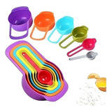 Set X6 Cucharas Tazas Medididoras Plasticas Colores Surtidos