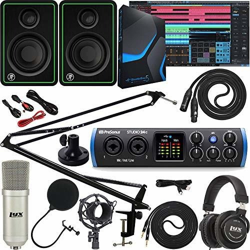 Paquete De Interfaz De Audio Midi Studio 24c 2x2 Usb Ti...