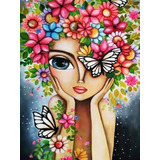 Diamond Painting Pintura De Diamantes Mujer Primavera Flores