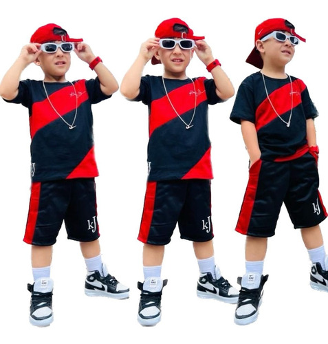 Conjunto Infantil Juvenil Naruto Camisa + Bermuda De Moletom