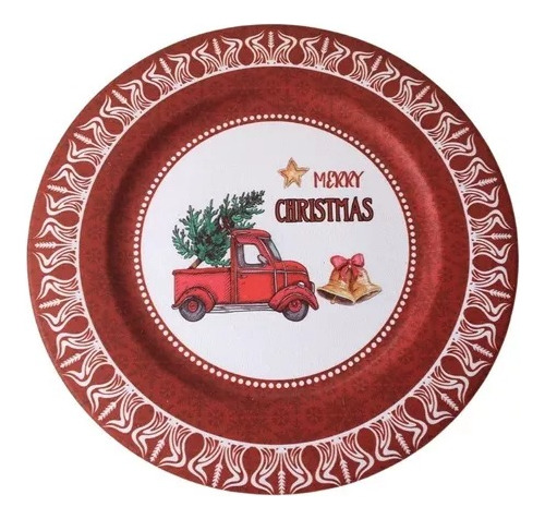 Plato Decorativo Navidad Decoración Mesa Cena 33cm