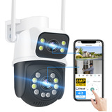 Cámara Ip Hd 8mp Wifi 360° Doble Lente Exteriores Con Alarma