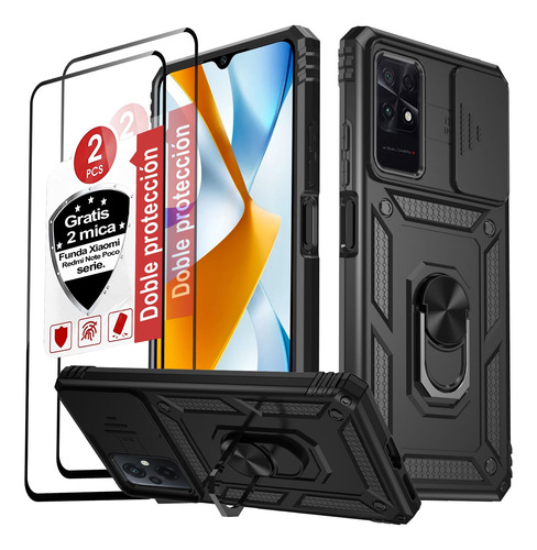 Funda Para Xiaomi Carcasa Protección Stand Shockproof+2mica