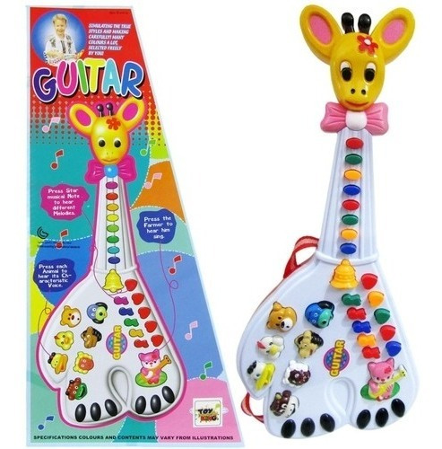 Guitarra Girafa Infantil C/ Som De Animais E Alça
