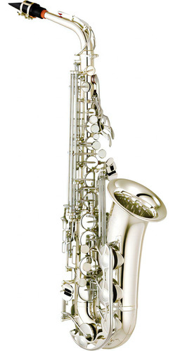 Sax Alto Yamaha Estandar Con Llave De Fa Plateado Yas-280s