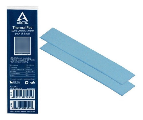 Thermal Pad Arctic 120x20mm 1.0mm Pack 2 Unidades,  Apt 2560