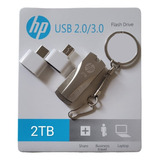 Pendrive Hp Com 2tb Feito Em Metal + Adaptador Celular 