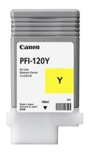 Tanque De Tinta Canon Pfi-120 Y Yellow Rendimiento 130 Ml,