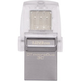 Memoria Usb Kingston Datatraveler Microduo 3c Dtduo3c 128gb 3.1 Gen 1 Plateado