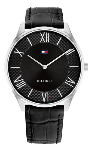 Reloj Tommy Hilfiger Para Hombre De Cuero Negro 1710516