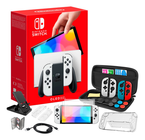 Nintendo Switch Oled 64gb Blanco Más Kit Accesorios 22 En 1