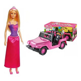 Combo 1 Barbie Princesa Mattel Original Con Jeep Barbie 