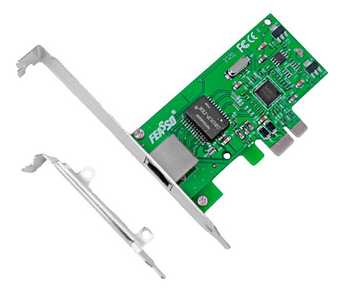 Placa De Rede Pci-e X1 10/100/1000 Feasso Com Low Profile