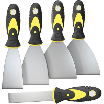 Set 5 Espátulas Acero Inox Para Pintura Yeso Y Tablaroca