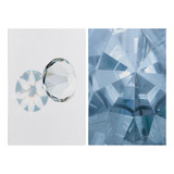 Kit 2 Quadros Tela Canvas Diamante Cristal Cinza Sala Quarto