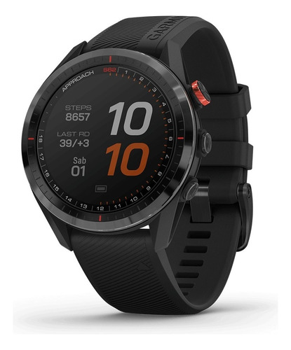 Reloj Approach S62 Smartwatch Golf Garmin Green Pulsometro Color De La Caja Gris Color De La Malla Negro Color Del Bisel Negro Diseño De La Malla Negro