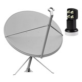Antena Parabólica Digital Chapa 90cm Banda Ku + Lnbf Quad