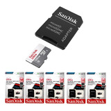 Kit 5 Cartão De Memoria Micro Sd 128gb Sandisk Para Camêra