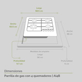 Parrilla A Gas Avera Ai4b Plateada 127v