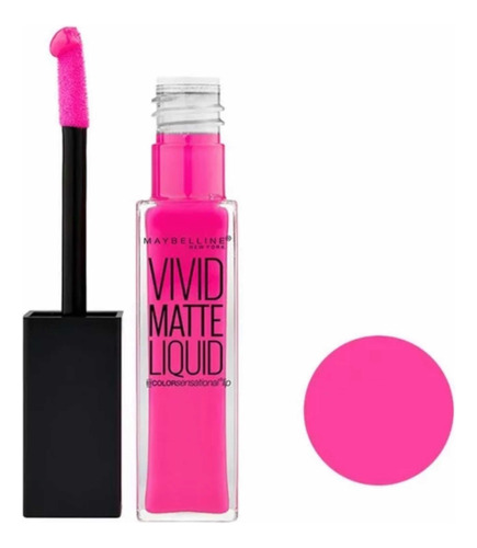 Labial Vivid Matte Líquido Maybelline Electric Pink 15