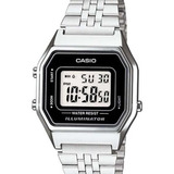 Relógio Casio Feminino Vintage La680wa 1df Prata Digital Fundo Positivo