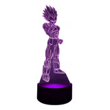 Lámpara 3d Principe Vegeta Dragon Ball + Pilas