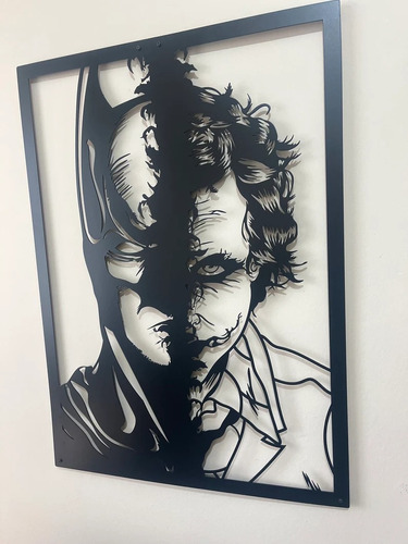 Cuadro Decorativo Joker Guason Batman Doble Silueta Madera