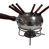 Fondue De Acero C/ 6 Pinches Y Mechero - Marca Anabea