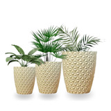 Kit 3 Vasos Para Plantas Polietileno Diamante P M G