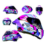 Casco Xtrong Deportivo Ece R22 06 Rosa - Azul Zodiaco Aleron