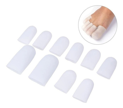 10 Protetor Dedo Pés - Dedeira Gel Silicone - Unha Encravada