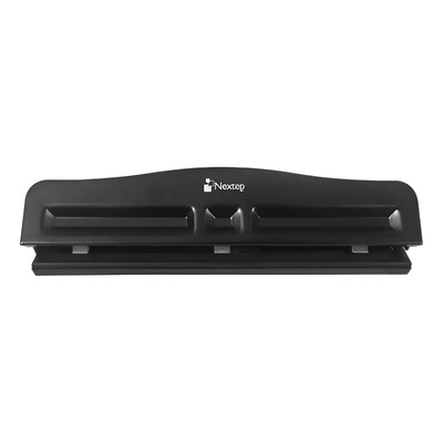 Perforadora Nextep 3 Orificios Ajustable 10 Hojas Ne-122 Color Negro Círculo