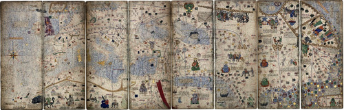 Lienzo Canvas Arte Mapa Mundi Atlas España 1375 50x154
