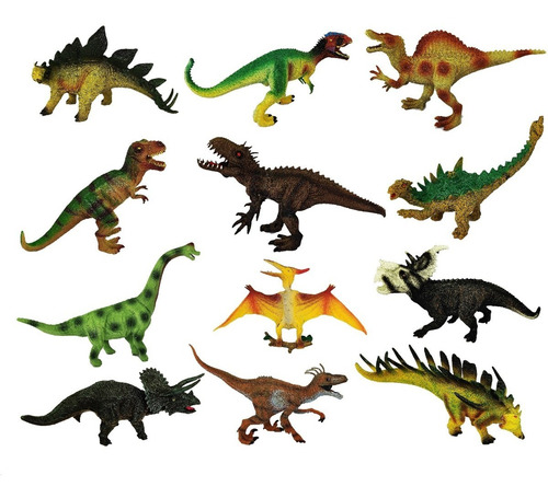 Dinosaurios Figuras Buen Detalle Set De 12 Figuras!!