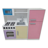 Cozinha Infantil Com Geladeira Mdf - Colorida