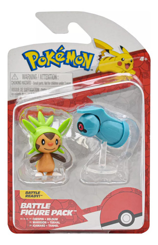 Pokemon Battle Figure Pack Chespin Beldum 5cm Jazwares