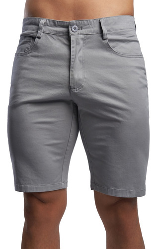 Bermuda Para Hombre Short Gabardina Stretch Corto Moda Slim