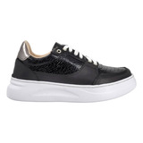 Zapatillas Urbanas De Mujer Gravagna 303 Cuero Negro