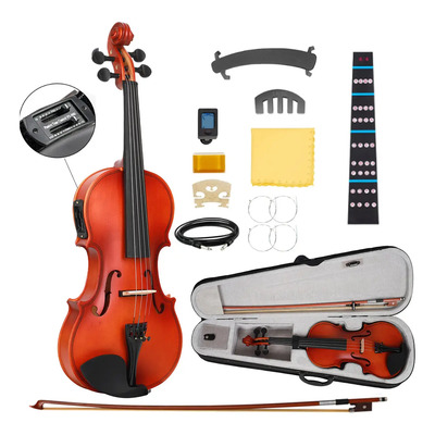 Precio De Electrico Violines Electroacustico 4\u002F4 Y Estuche Color Marrón | Meses sin interés