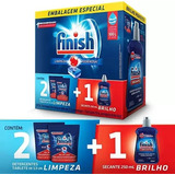 Kit Finish Lava Louça 2 Detergentes Powerball + 1 Secante 