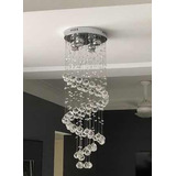 Lustre De Cristal Legítimo Com Esferas Em Espiral Duplo