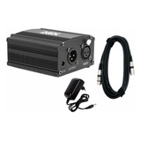 Phantom Power Asx Fantom 48v + Fonte + Cabo Xlr - 220v