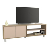 Mesa Rack Tv Melamina Minimalista Moderna 180 Cm 2 Puertas C Color Olmo Himalaya