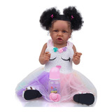 Bebé Reborn Afro Muñeca Realista Silicona Suave 60cm Unicorn