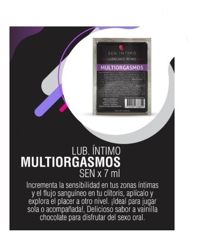 Lubricante Intimo Sen Vaginal Multiorgasmos Sachet Invima