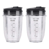 2 Vasos De Licuadora De 18 Oz Con Tapa Para Ninja Auto Iq Bl