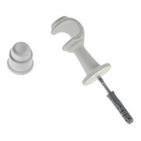 Suporte Cortina Varão Simples 19mm 2 Un C/ Ponteira Branca Cor Branco