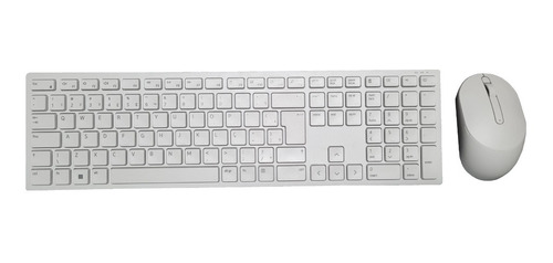 Kit Teclado E Mouse Sem Fio Dell Pro Km5221w Branco Abnt Pt